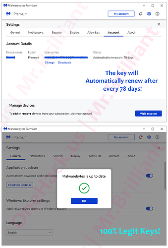 Mr.Brilliant $5 Malwarebytes Premium 1 Device + 1 Year Validity Auto-Renewal Keys