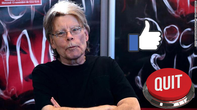 Stephen King quits facebook