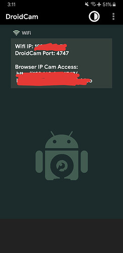 DroidCam sur votre téléphone Android