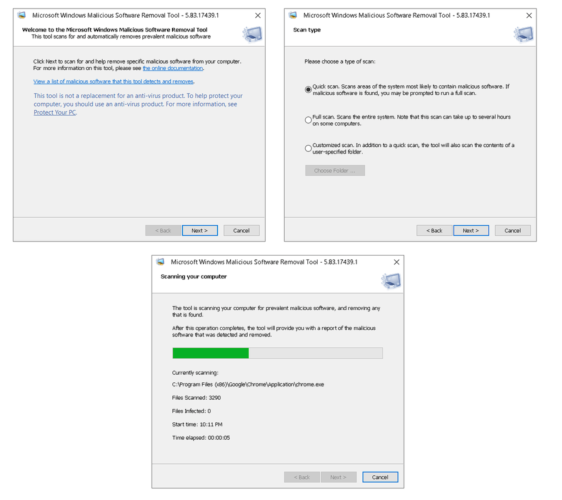 Microsoft Malicious Software Removal Tool 5.117 instaling