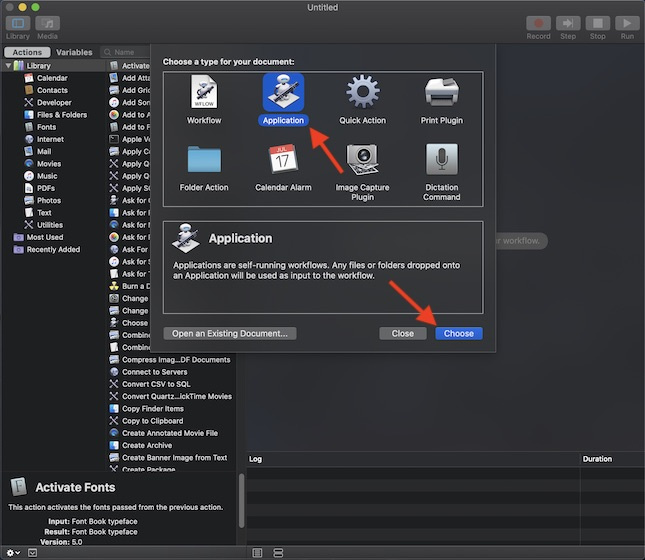 changing desktops using automator mac