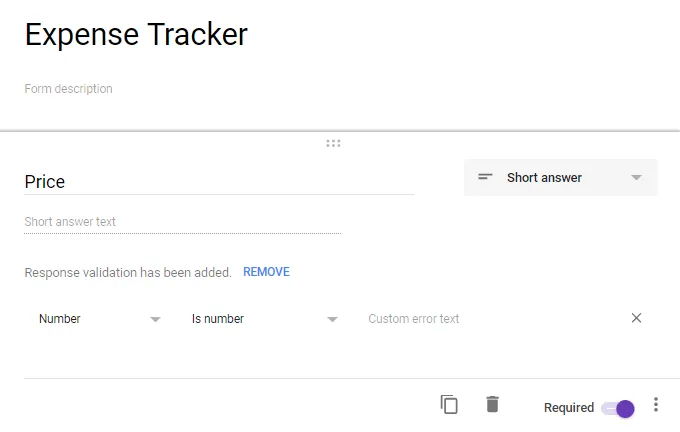 google forms expense tracker
