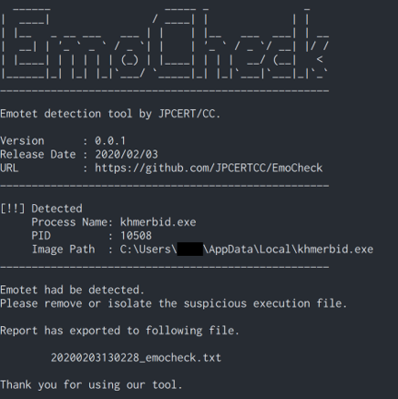 EmoCheck | Emotet Detection Tool For Windows OS - Tools & Scripts ...