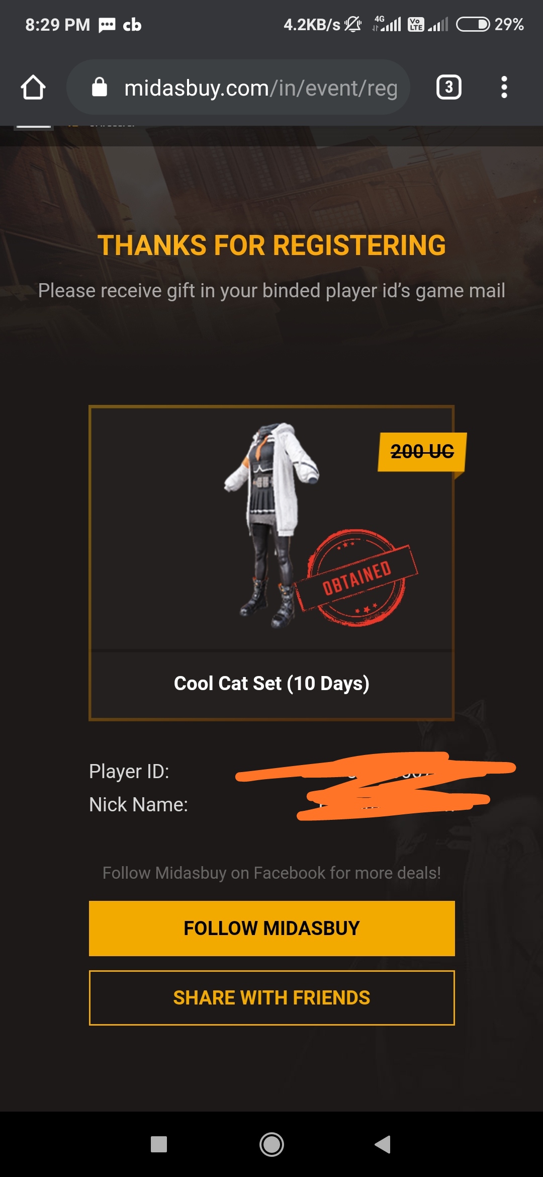 Pubg get free cool cat set for 10days . - Give-Away and Freebies