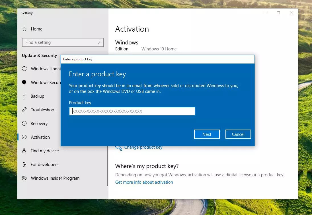 upgrading windows 10 home to pro
