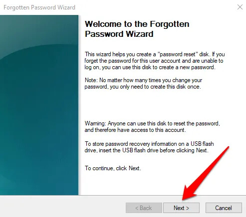 How To Create A Password Reset Disk In Windows 10 4