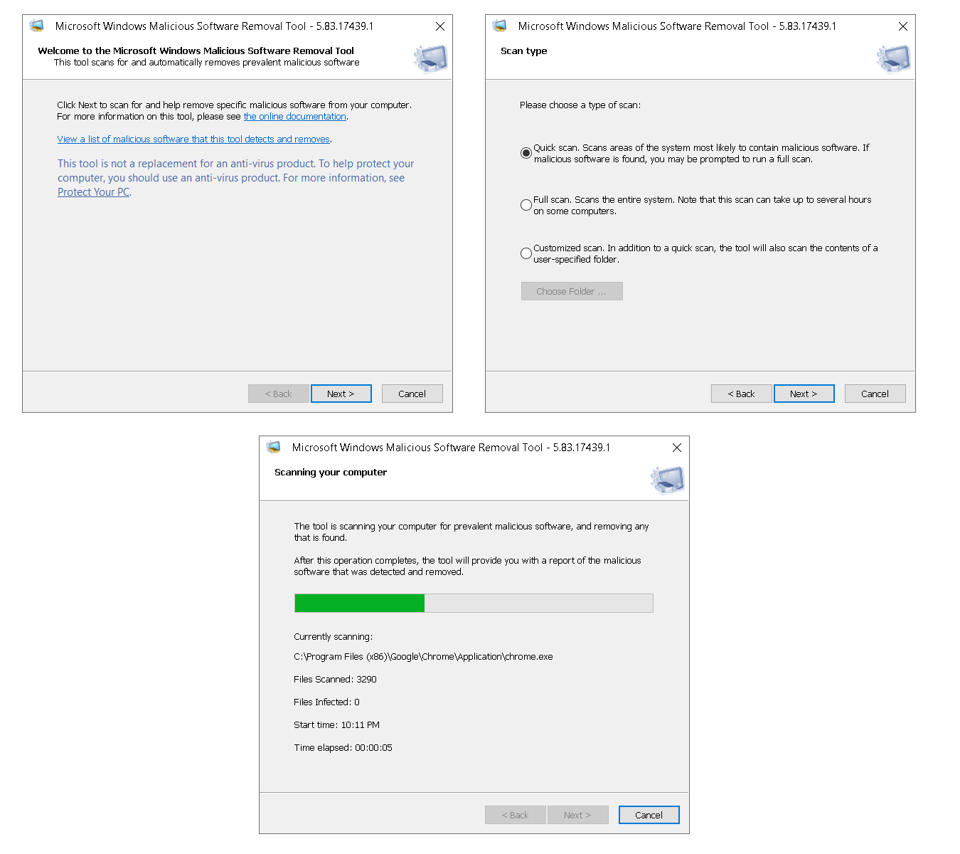 instaling Microsoft Malicious Software Removal Tool 5.119