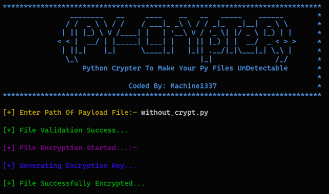 Pycrypt | Python Based Crypter That Can Bypass Any Kinds Of Antivirus Products